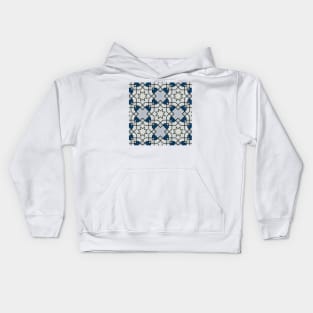 blue octagon pattern (geometric, pattern, modern, honeycomb and eight sided polygon) Kids Hoodie